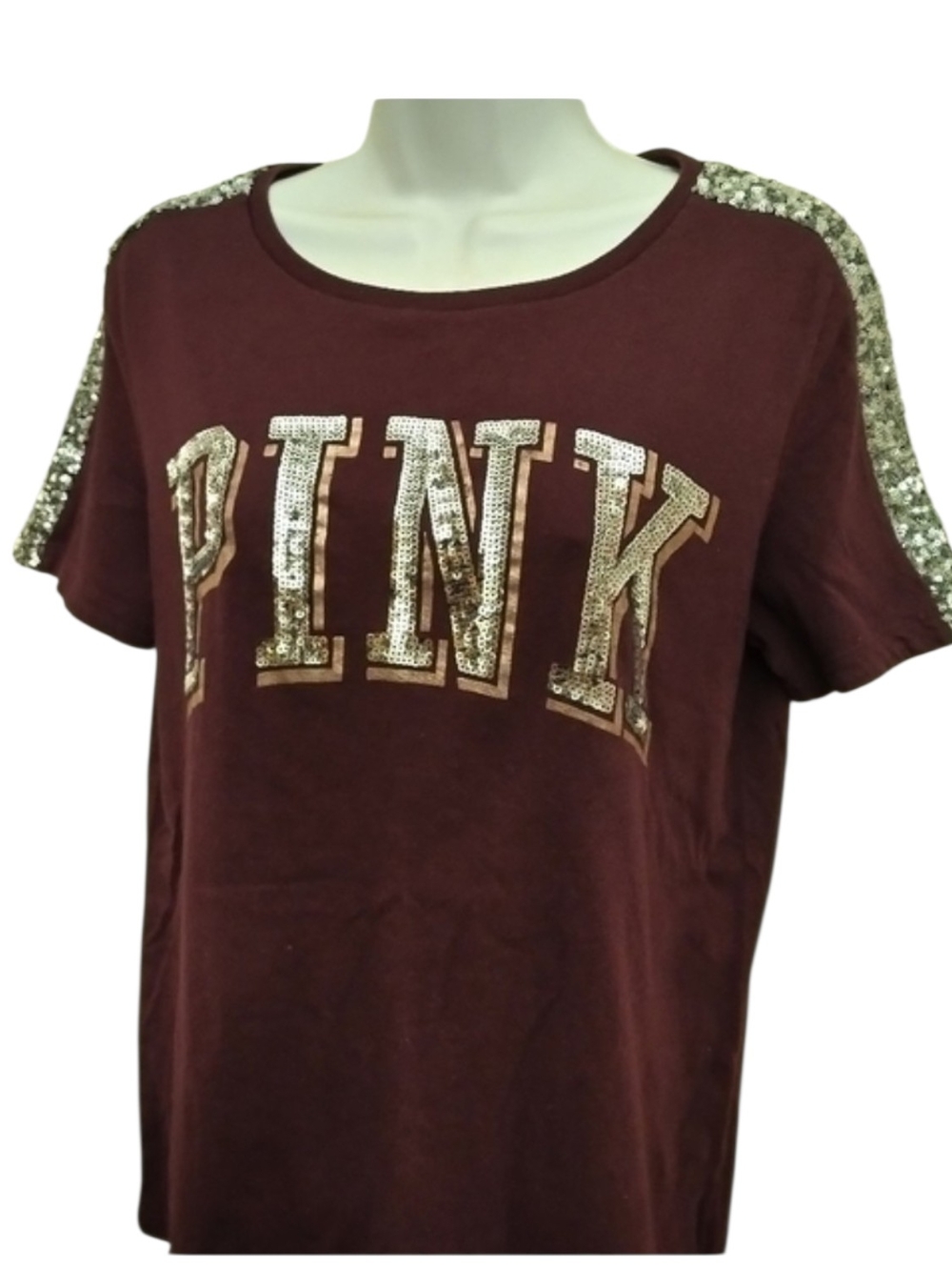 PINK Victoria's Secret Limited Edition Hoodie &Burgundy Tee & Black Leggings Set - Picture 2 of 10